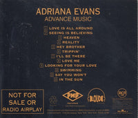 Adriana Evans: Adriana Evans 12-Track Advance Promo w/ Back Artwork
