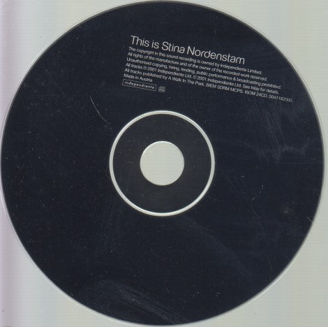 Stina Nordenstam: This Is Stina Nordenstam Austria w/ Back Artwork