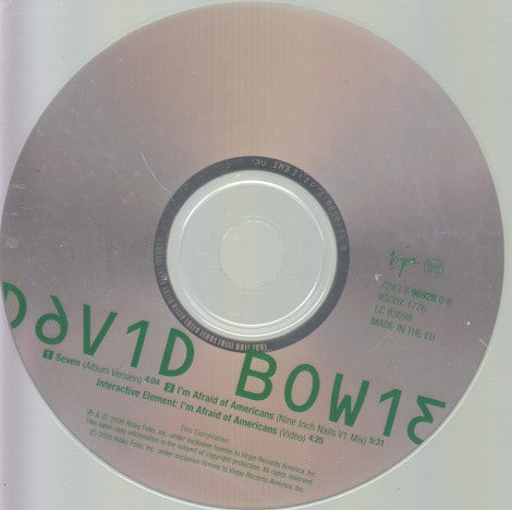 David Bowie: Seven / I'm Afraid Of Americans 3-Track Maxi-Single w/ Back Artwork