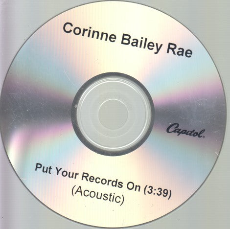 Corinne Bailey Rae: Put Your Records On: Acoustic 1-Track Promo w/ Back Artwork
