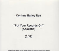 Corinne Bailey Rae: Put Your Records On: Acoustic 1-Track Promo w/ Back Artwork