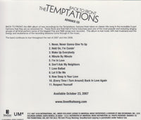 The Temptations: Back To Front 11-Track Advance Promo