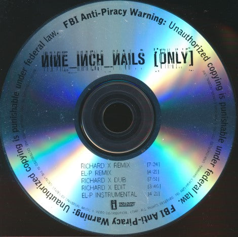 Nine Inch Nails: Only: Remixes 5-Track Promo w/ Back Artwork