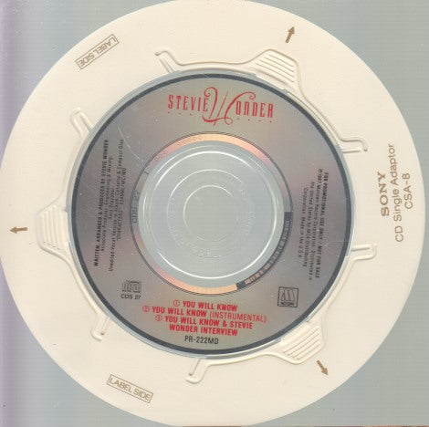 Stevie Wonder: You Will Know 3-Track Mini Promo w/ Back Artwork