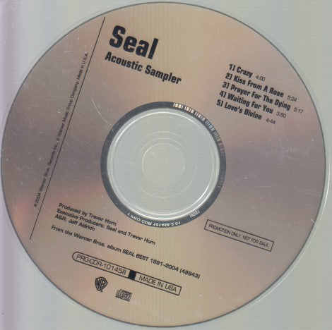 Seal: Acoustic Sampler 5-Track Promo w/ Back Artwork