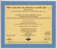 Rick Astley: She Wants To Dance With Me 1-Track Promo