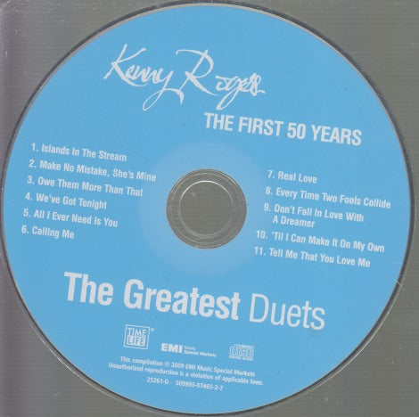Kenny Rogers: The First 50 Years: The Greatest Duets w/ Back Artwork