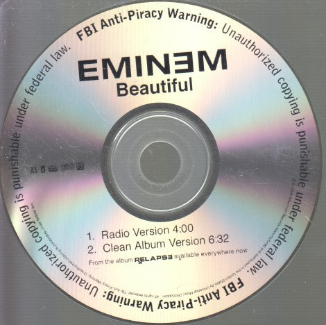 Eminem: Beautiful 2-Track Promo w/ No Artwork