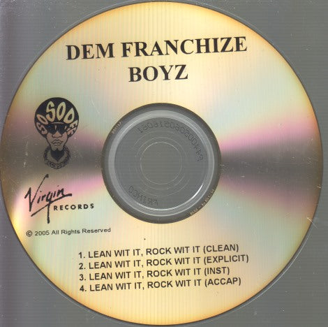 Dem Franchize Boyz: Lean Wit It, Rock Wit It 4-Track Promo w/ No Artwork