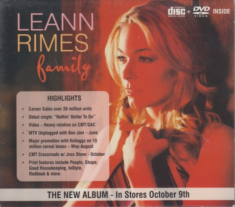 LeAnn Rimes: Family 2-Disc Set 15-Track Promo w/ Case Slip