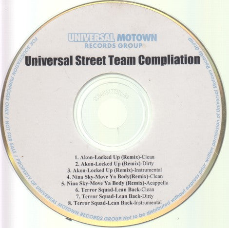 Universal Street Team Compilation 8-Track Promo w/ No Artwork