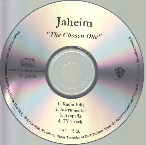 Jaheim: The Chosen One 4-Track Promo w/ No Artwork