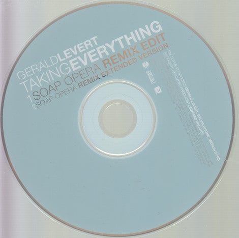 Gerald Levert: Taking Everything: Remix 2-Track Promo w/ Back Artwork