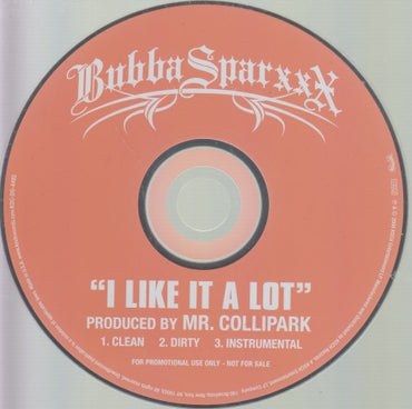 Bubba Sparxxx: I Like It A Lot 3-Track Promo w/ Back Artwork