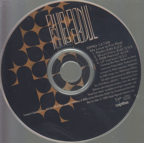 Paula Abdul: My Love Is For Real 4-Track Promo w/ Back Artwork