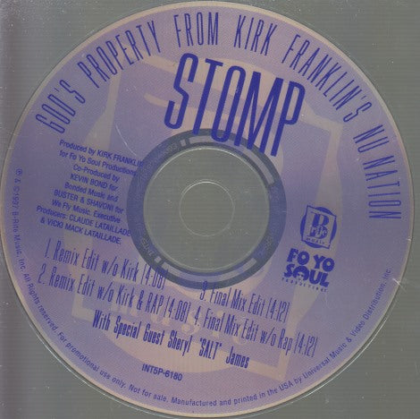 God's Property From Kirk Franklin's Nu Nation: Stomp 4-Track Promo w/ No Artwork
