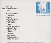 Mos Def: Black On Both Sides: Instrumental 15-Track Promo w/ Back Artwork