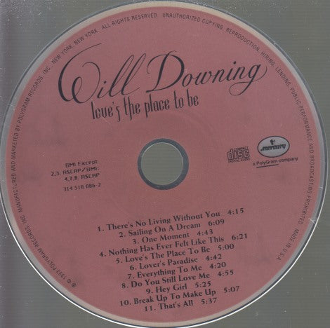 Will Downing: Love's The Place To Be Full Mirror Disc