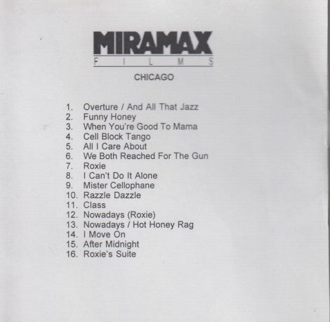 Chicago: Music From The Miramax Motion Picture 16-Track Promo w/ Front Artwork