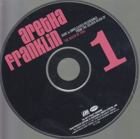 Aretha Franklin: Rare & Unreleased Recordings From The Golden Reign Of The Queen Of Soul 2-Disc Set w/ Back Artwork
