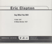 Eric Clapton: Say What You Will 2-Track Promo w/ Back Artwork