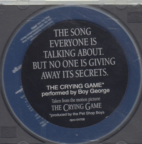 Boy George: The Crying Game 1-Track Promo w/ Hype Sticker