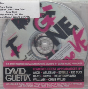 David Guetta: One Love Promo Stamped w/ Hype Sticker & Back Artwork