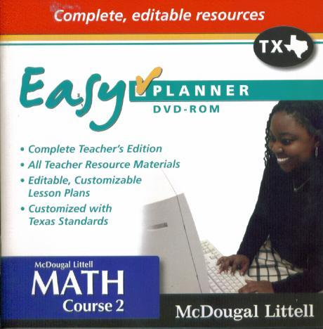 McDougal Littell Math Course 2 EasyPlanner Texas