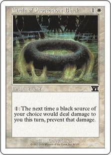 Magic The Gathering Card: Circle of Protection: Black #8 Classic Sixth Edition