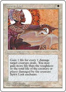 Magic The Gathering Card: Spirit Link Fourth Edition