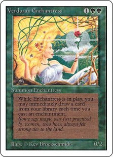 Magic The Gathering Card: Verduran Enchantress Revised Edition X2