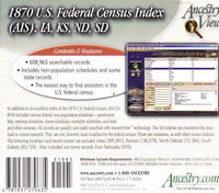 Ancestry: 1870 U.S. Federal Census Index: IA, KS, ND, SD