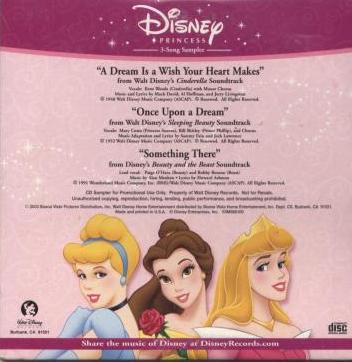 Disney Princess: 3-Song Sampler Promo w/ Artwork