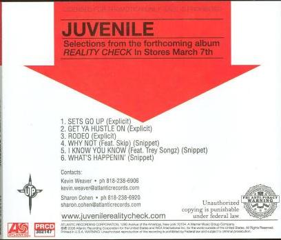 Juvenile: Selections From The Forthcoming Album: Reality Check Promo
