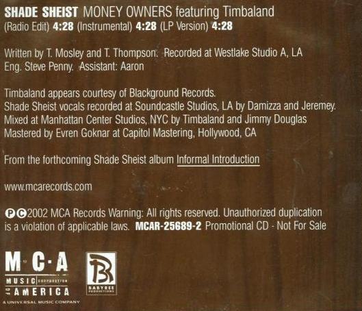 Shade Sheist: Money Owners Promo