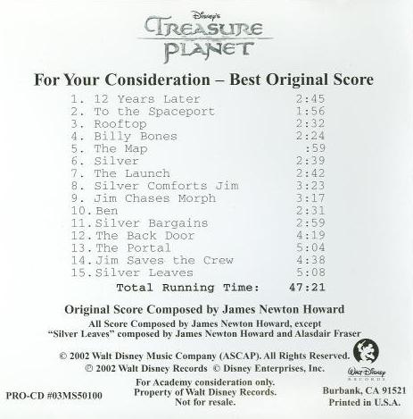 For Your Consideration: Disney's Treasure Planet: Best Original Score Promo w/ Artwork