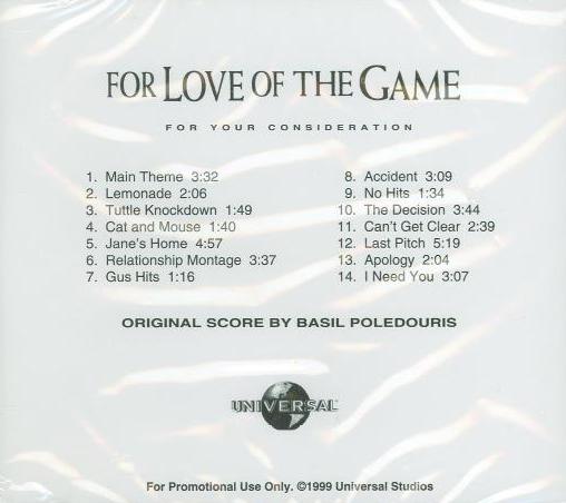 For Your Consideration: For The Love Of The Game: Best Original Score Promo