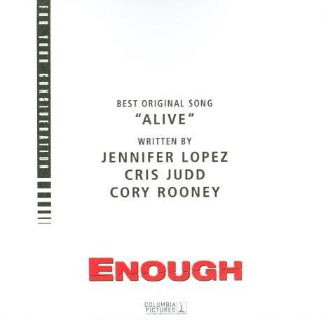 For Your Consideration: Enough: Best Original Song: Alive Promo w/ Artwork - NeverDieMedia