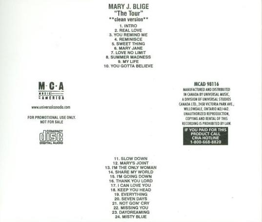 Mary J. Blige: The Tour Clean Version Promo