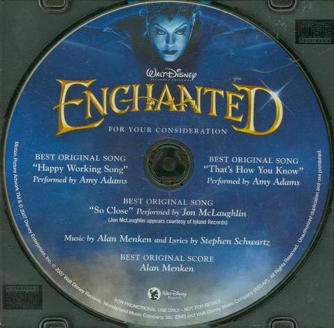 For Your Consideration: Enchanted: Best Original Songs & Score Promo