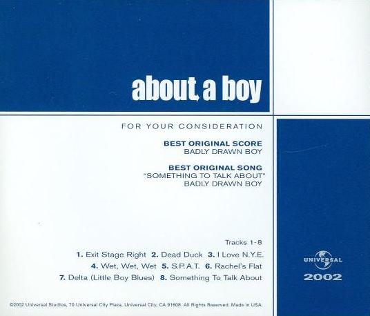 For Your Consideration: About A Boy: Best Original Score & Song Promo w/ Artwork
