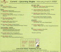 Universal Music Publishing Group: Current & Upcoming Singles February/March 2002 Promo w/ Artwork