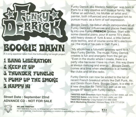 Funky Derrick: Boogie Dawn Advance Promo