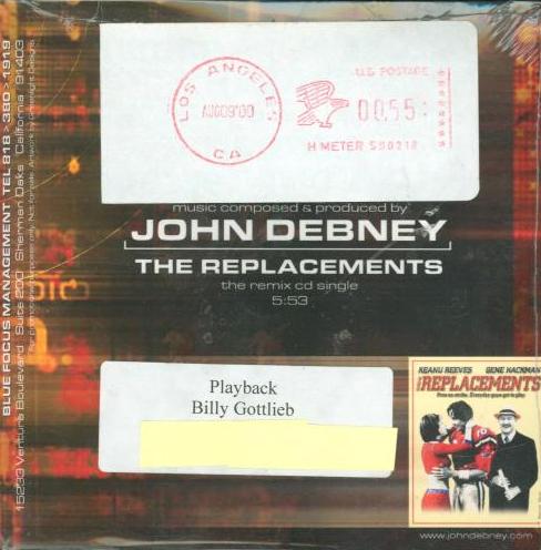 John Debney: The Replacements Remix Single Promo w/ Artwork
