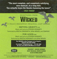 Wicked: A New Musical Selections From Promo w/ Artwork