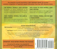 American Payroll Association's Research Ready CD 2003