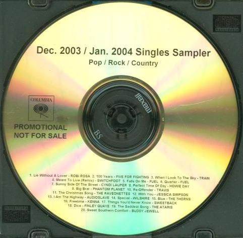Columbia Dec. 2003 / Jan. 2004 Singles Sampler Promo - NeverDieMedia