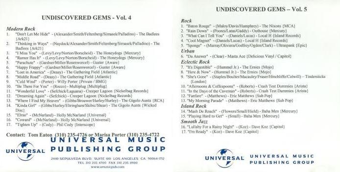 Universal Music: Undiscovered Gems Vol. 4&5 Promo w/ Artwork