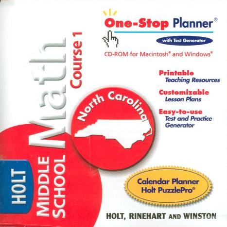 Holt Middle School Math: One-Stop Planner North Carolina