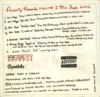Priority Records Mix Tape Volume 1 Promo w/ Artwork